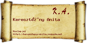 Keresztény Anita névjegykártya